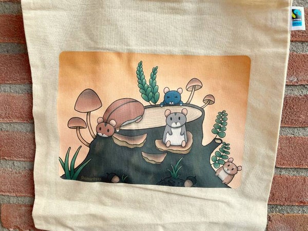 Hamster autumn tote bag