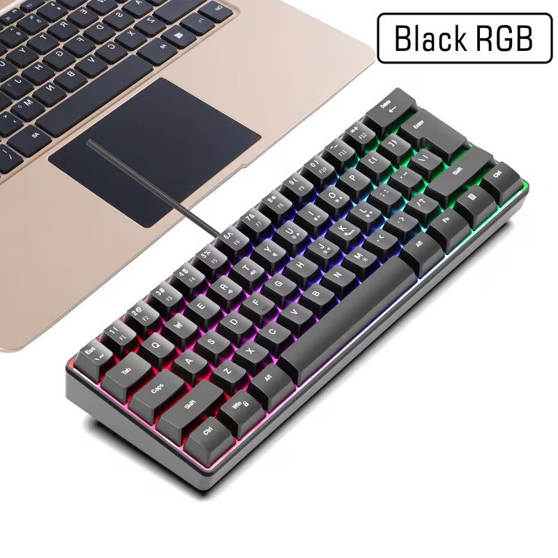 XNI Mini Gaming Toetsenbord 61 Toetsen – Bedraad – Zwart