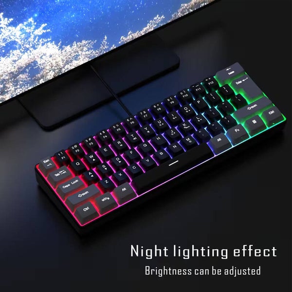 61-Toetsen RGB Gaming Toetsenbord Wit/Grijs