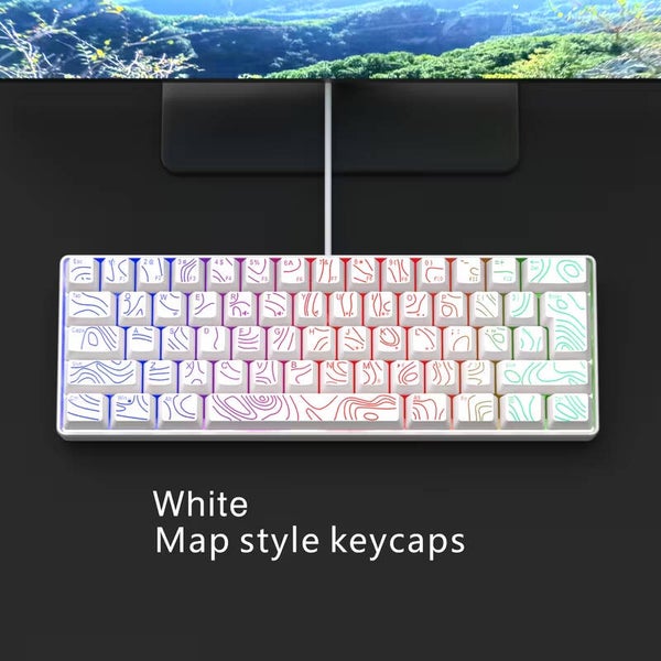 Minimalistisch RGB Gaming Toetsenbord – Wit/Zwart – Bedraad