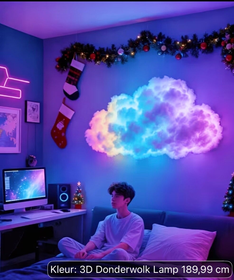 3D Donderwolk LED Licht 190 cm
