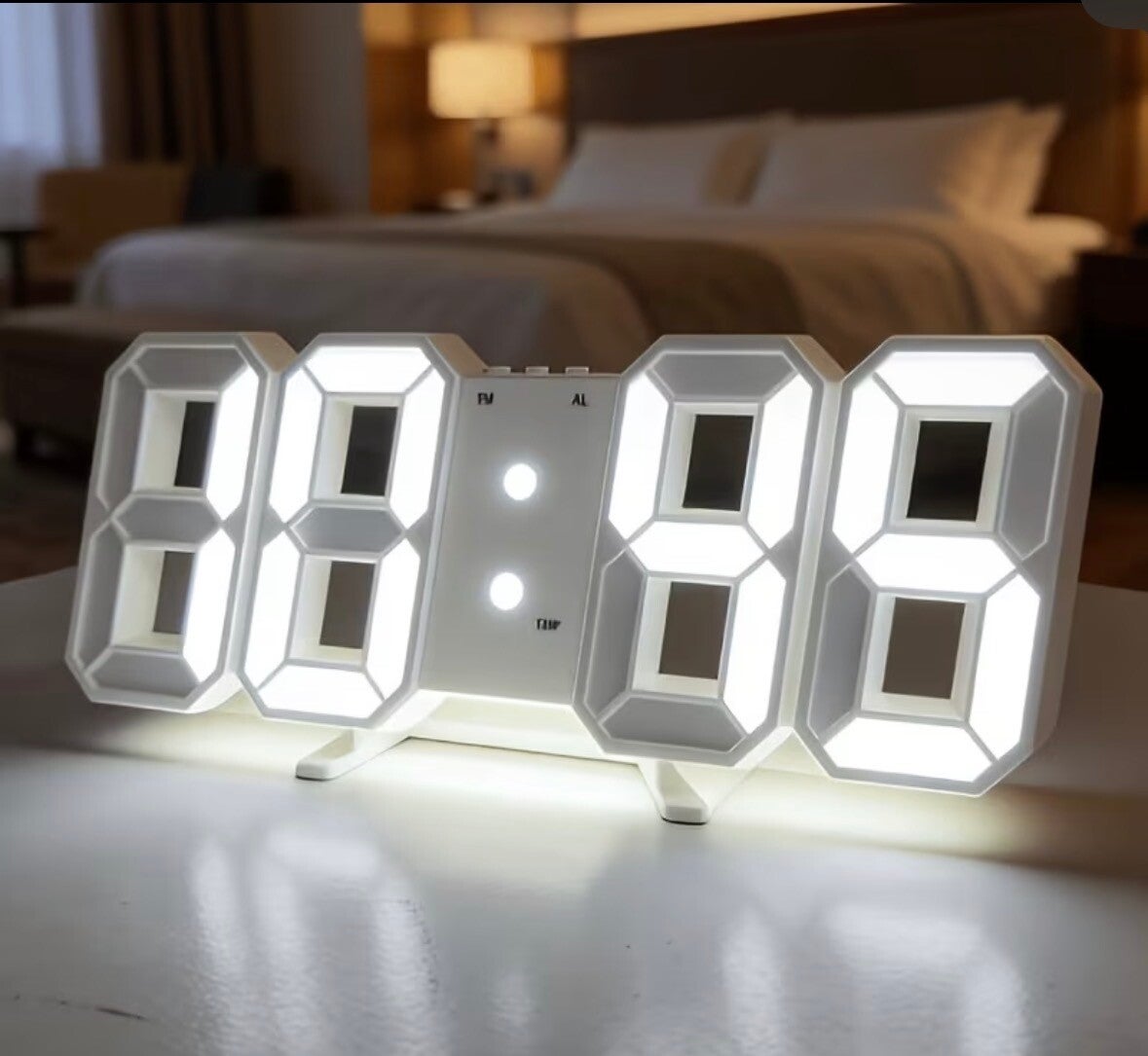 3D LED Digitale Wekker met Nachtlampje – Groot Display