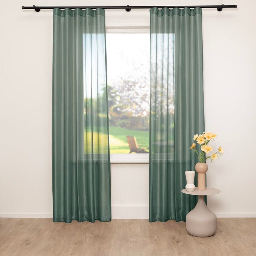 Jasmin – Grijs Groen – 33 Inbetween gordijnen in meerdere kleuren leverbaar