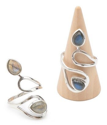Bague argent 925 réglable Labradorite