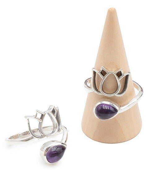 Bague argent 925 réglable Amethyste