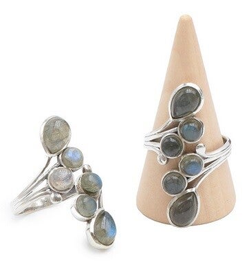 Bague argent 925 réglable Labradorite