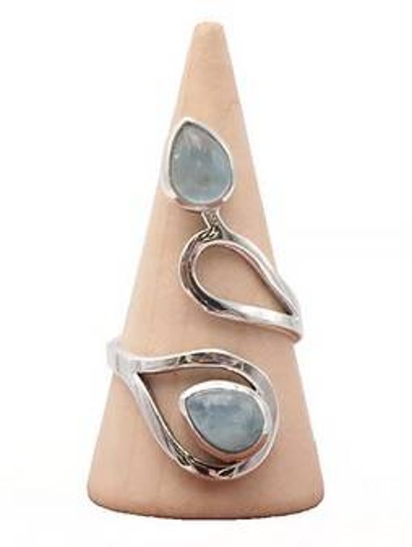 Bague argent 925 réglable Aigue Marine
