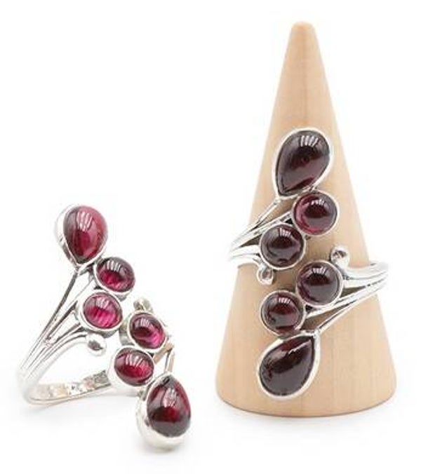 Bague argent 925 réglable Rhodolite grenat