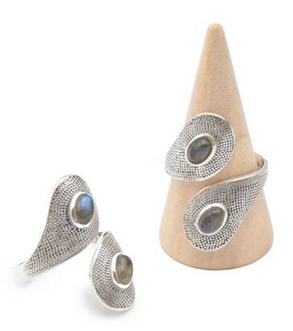 Bague argent 925 réglable Labradorite