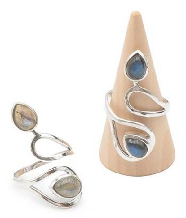 Bague argent 925 réglable Labradorite