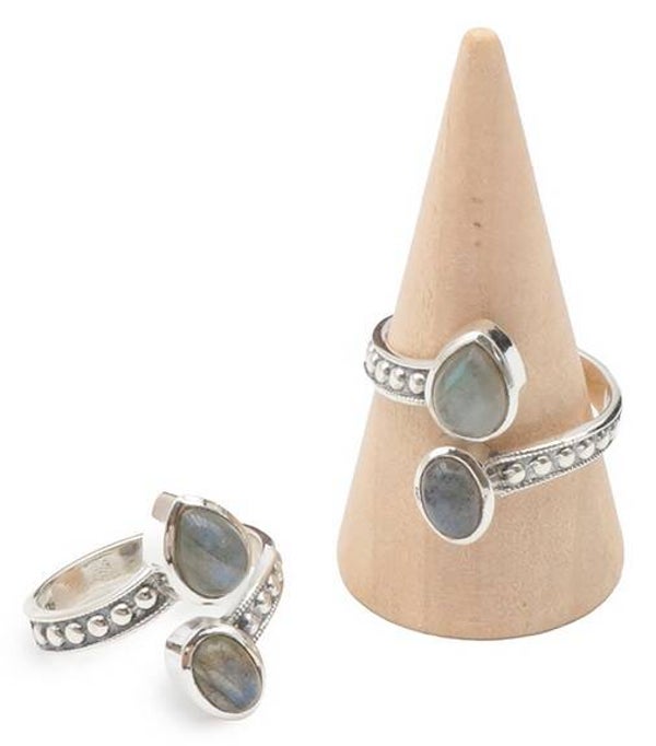 Bague argent 925 réglable Labradorite