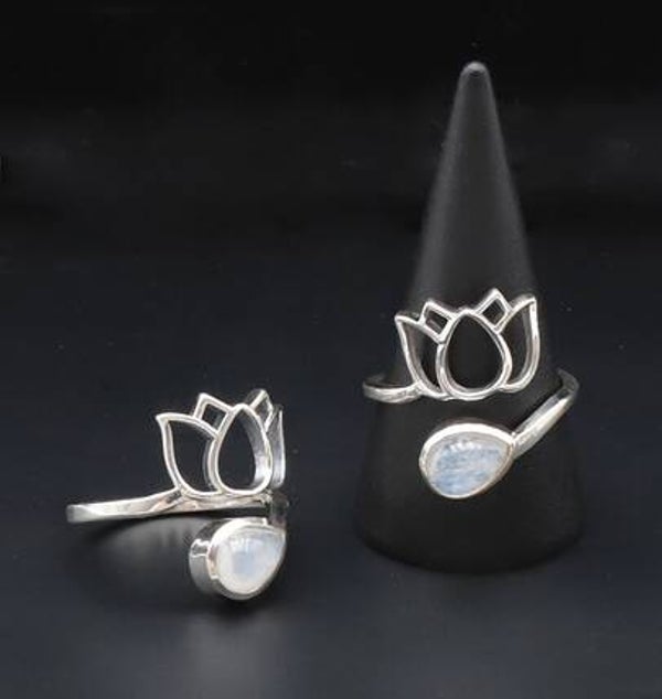 Bague argent 925 réglable Peristerite