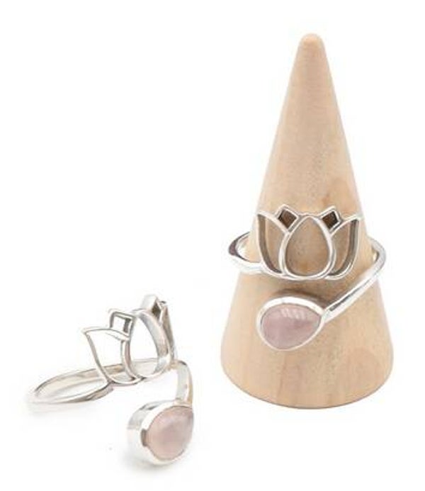 Bague argent 925 réglable Quartz rose