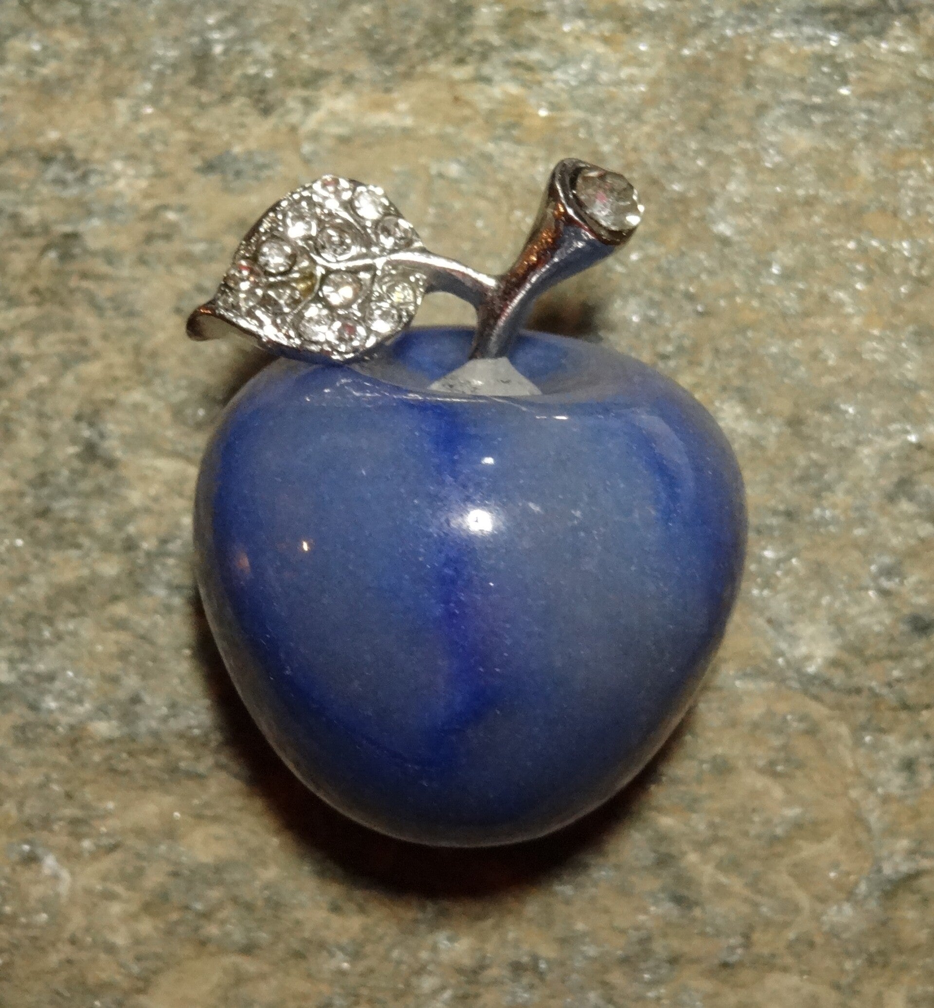 Pomme 35 mm aventurine bleue