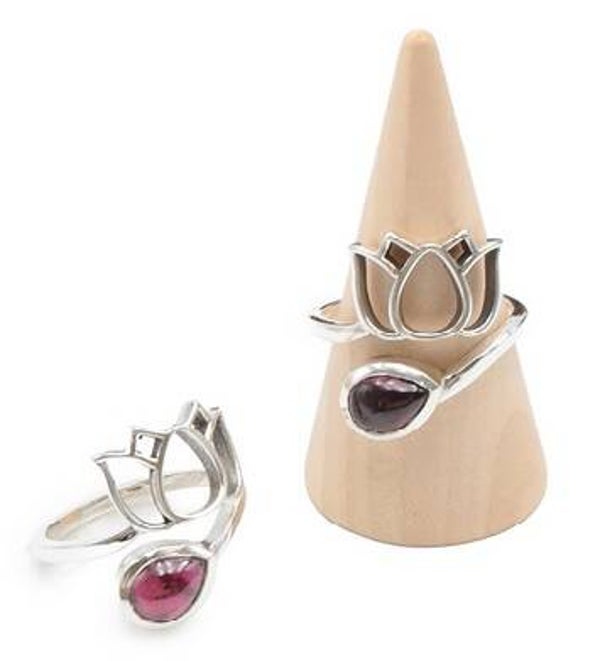Bague argent 925 réglable Rhodolite grenat