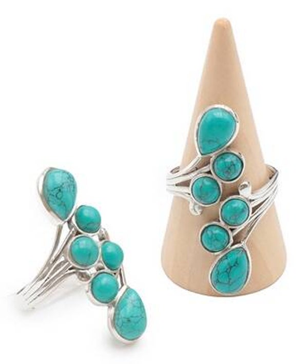 Bague argent 925 réglable Turquoise de Chine