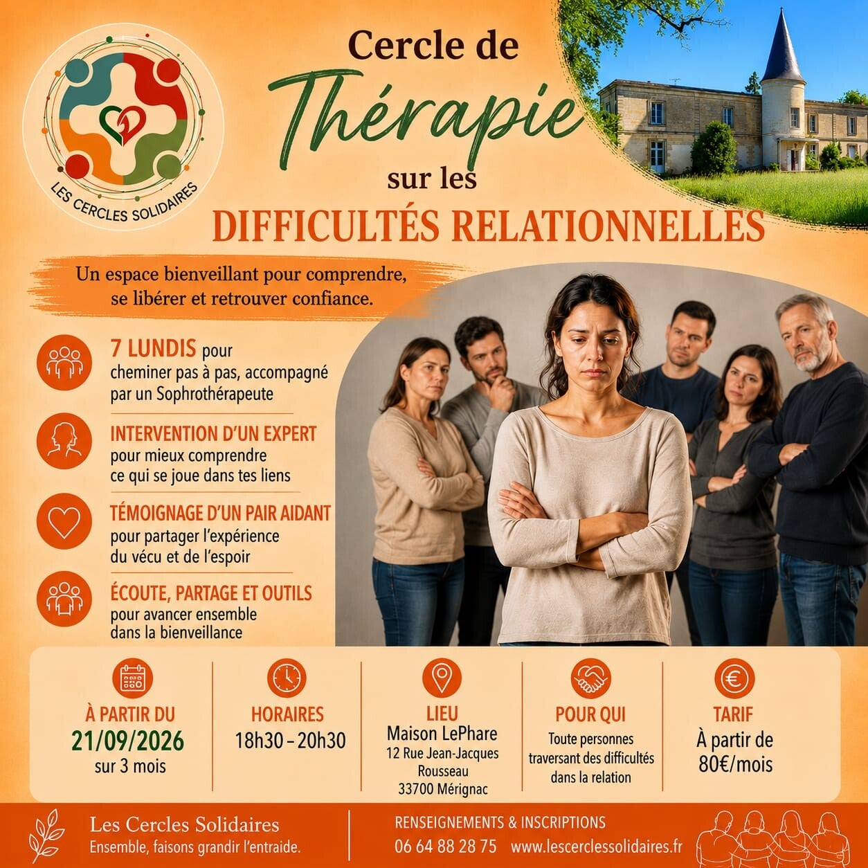 Cercle de Thérapie sur les  Difficultés Relationnelles par Les Cercles Solidaires