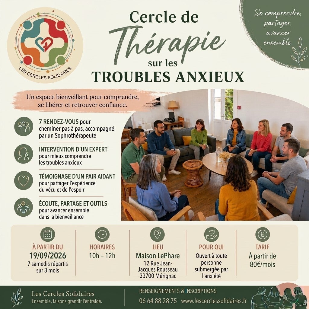 Cercle de Thérapie sur les Troubles Anxieux par Les Cercles Solidaires