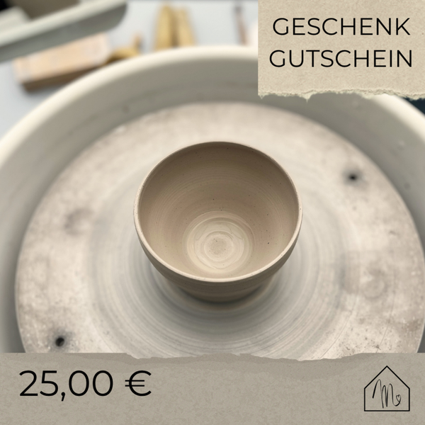 GELD GESCHENK 25,00€ | GUTSCHEIN FÜR EINEN TÖPFERKURS