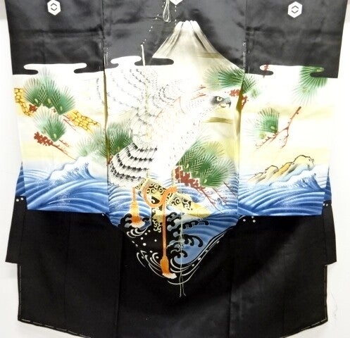 Handgemaakte zijden kimono jongen 'Gouden Arend' nw