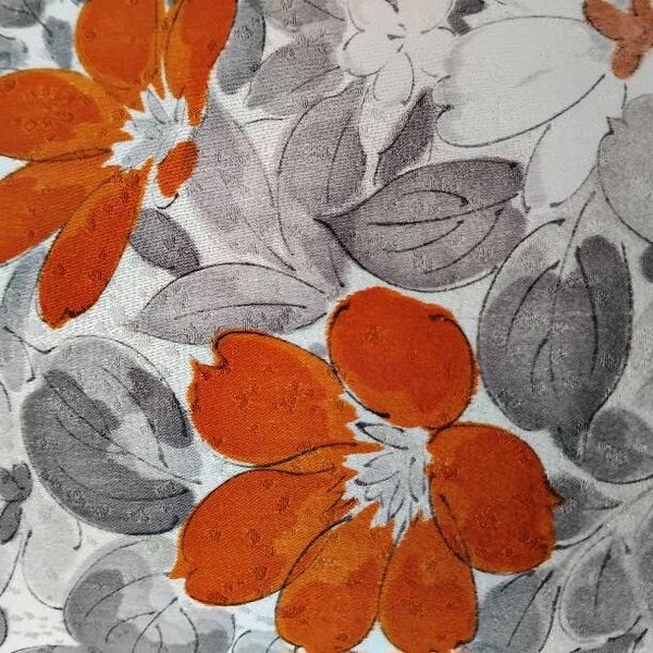 Glanszijde creme vermiljoen bloem 100x36cm