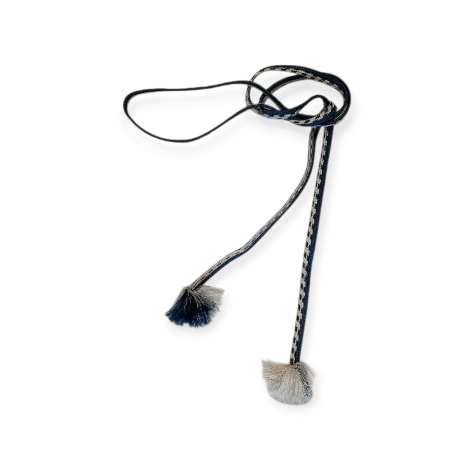 Obijime handgeknoopt zijden koord blauw-wit