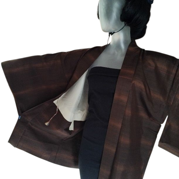 Doro oshima tsumugi haori moddergeverfd