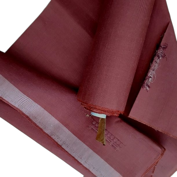 12,5 meter 100% Japanse Nisijin zijde met labels rosy brown