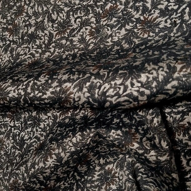 Dunnere, stevige kimonozijde 50 - 100x35cm zwart met zilver