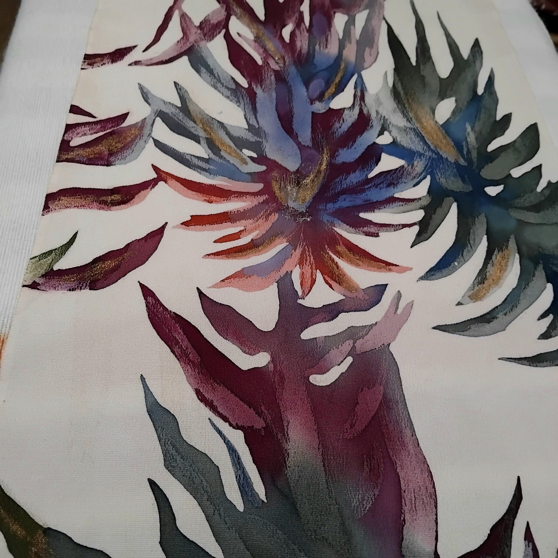 zijde geschilderd door Japanse kunstenaar 55x36cm