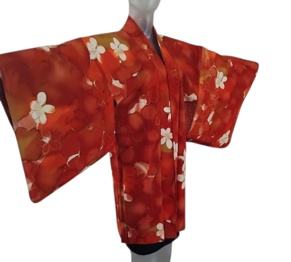 Haori oranje-steenrood vintage nw