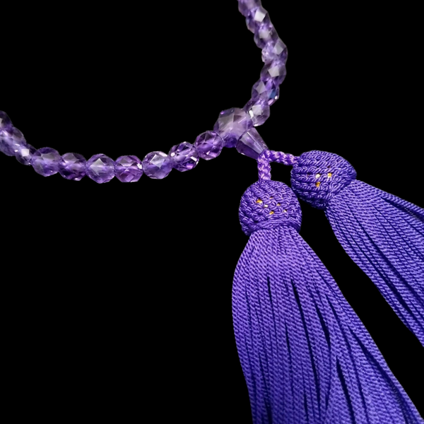 Japanse gebedsketting prayer beads geslepen amathyst