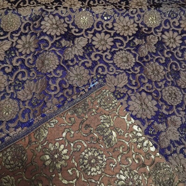 Kinran goudbrokaat zijde paars/goud vanaf 10x68cm tot 120x68cm
