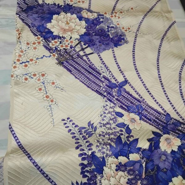 100% zijden coupon 175x36cm handgeschilderd