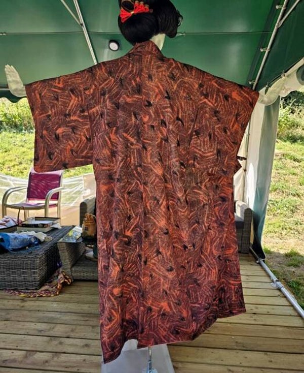 Zachte, soepele natuurzijden kimono nieuw vintage