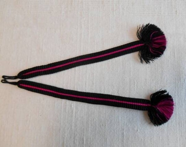 Himo sluiting voor haori vintage zwart/fuchsia