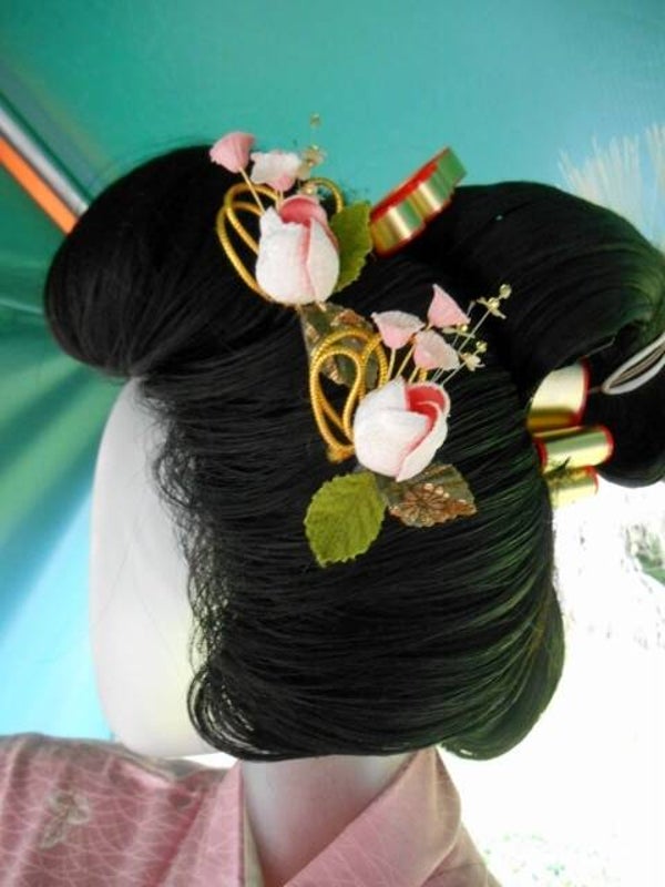 Vintage Japanse haarspelden set 'chirimen tulpen'
