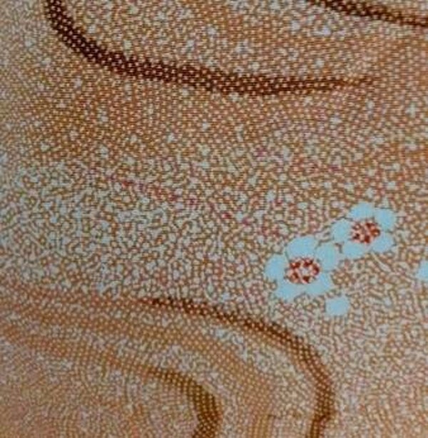 Japanse kimonozijde Wave en Bloesem' 160x34cm