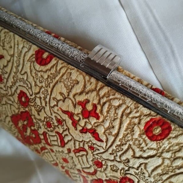 Lederlook vintage tas roomcreme kadotip!