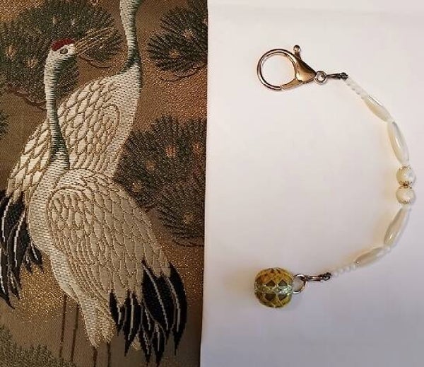 Japanse tassenhanger sierraad handwerk steentjes en pareltjes