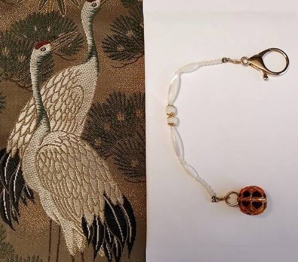 Japanse tassenhanger sierraad handwerk steentjes en pareltjes