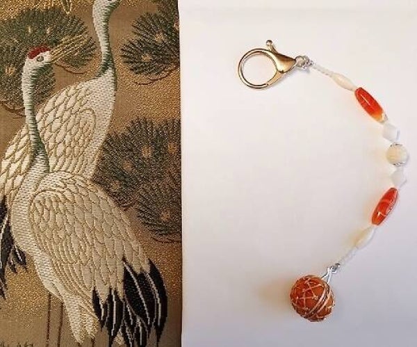 Japanse tassenhanger sierraad handwerk steentjes en kraaltjes