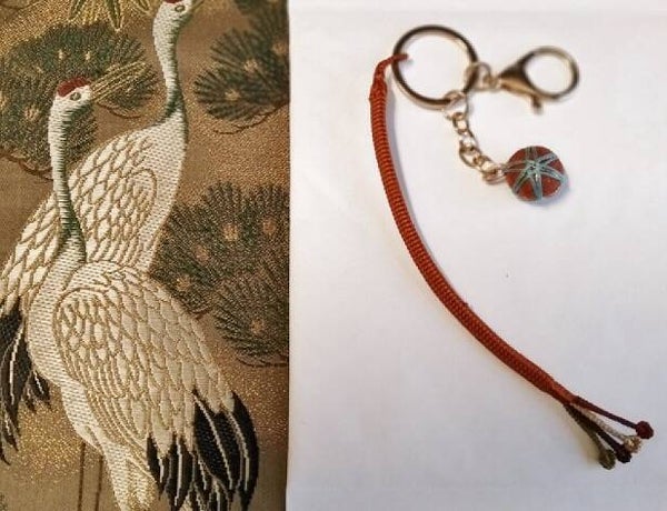 Japanse tassenhanger sleutelhanger zijde en handwerk