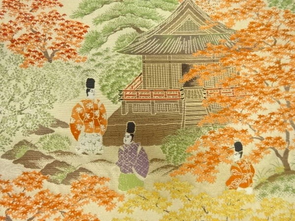 Geweven zijden obi Koetsuji Tempel 424x30cm