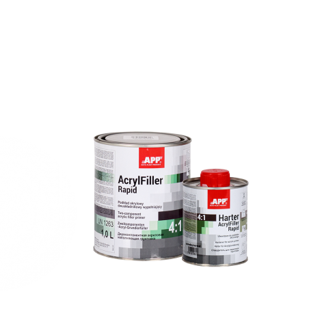 APP PACK 2K HS RAPID ACRYLFILLER BLACK 1L + 0.25L HARDENER FAST