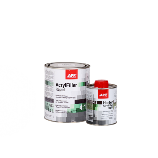 APP PACK 2K HS RAPID ACRYLFILLER BLACK 1L + 0.25L HARDENER FAST