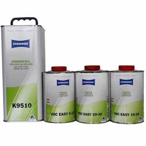 KIT VERNIS STANDOX 1 X K9510 VOC EASY CLEAR 5L + 3 X HARDENER