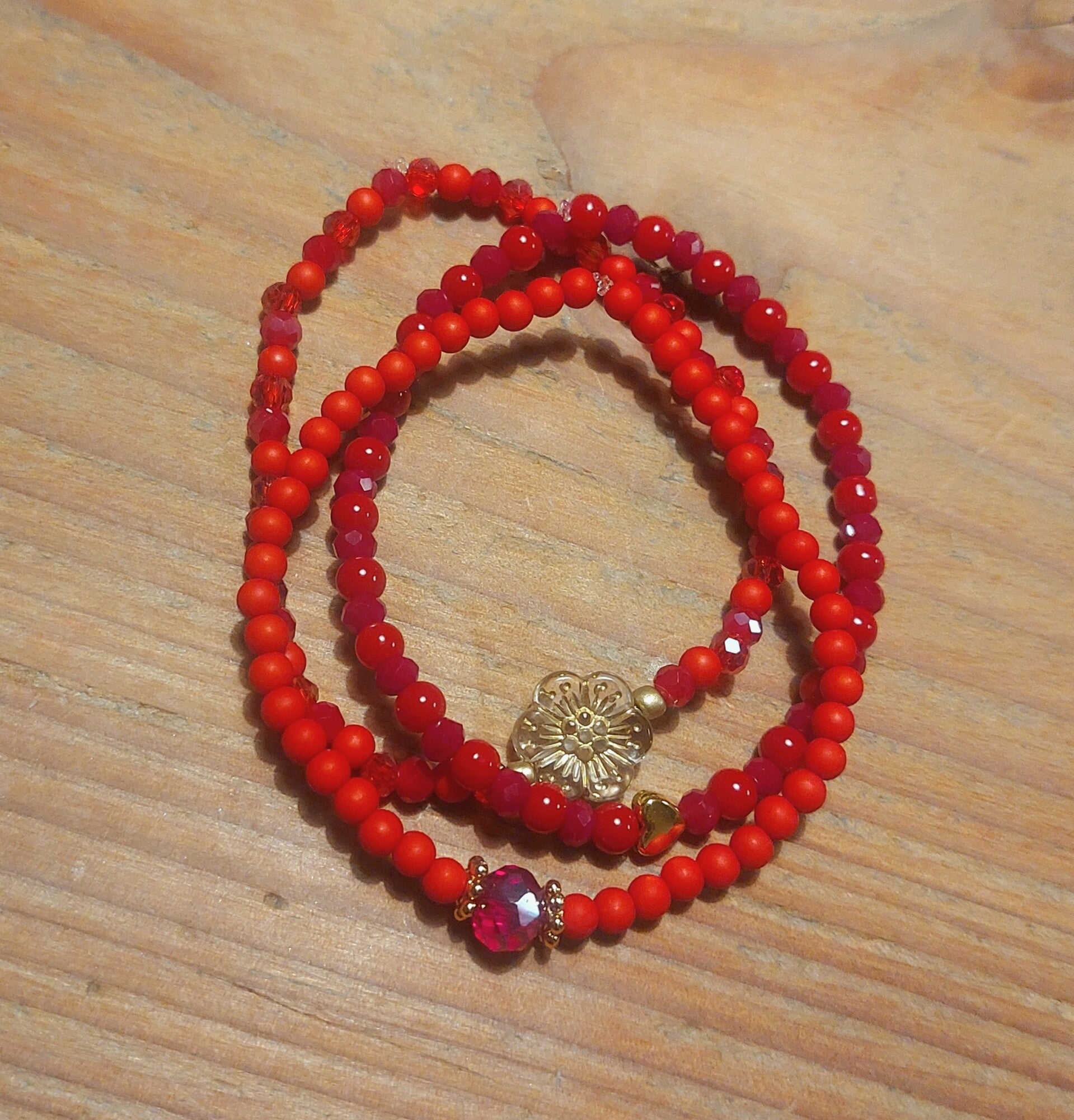 Armband 3 delig rood