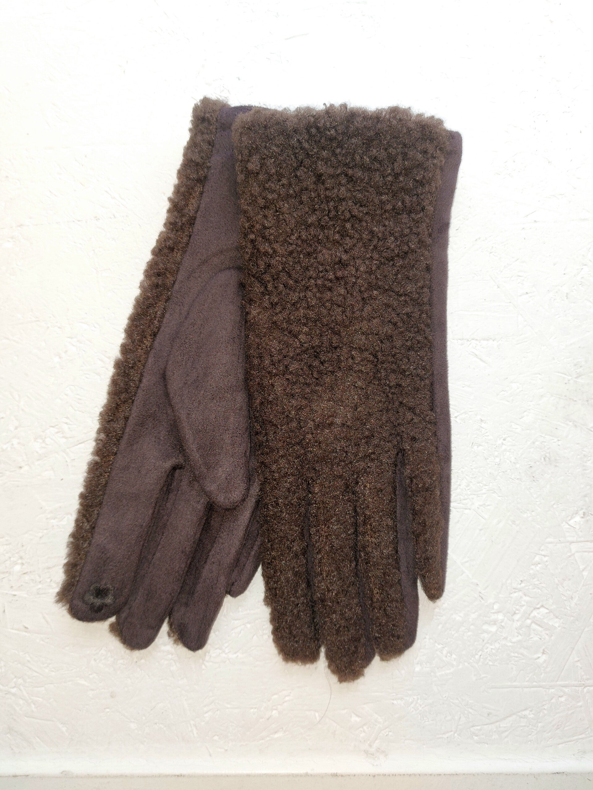 Handschoenen teddy donkerbruin