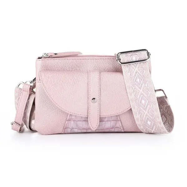 Crossbody metallic pink